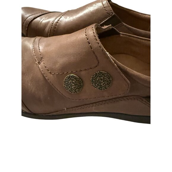 Aetrex  Womens Brown Leather Slip-On Shoes With Braided Decorative Size 9 - Picture 7 of 9